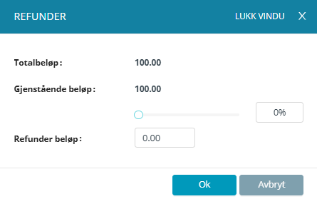 'Refunder'-arbeidsflate.