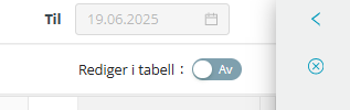 Knappen 'Rediger i tabell'.