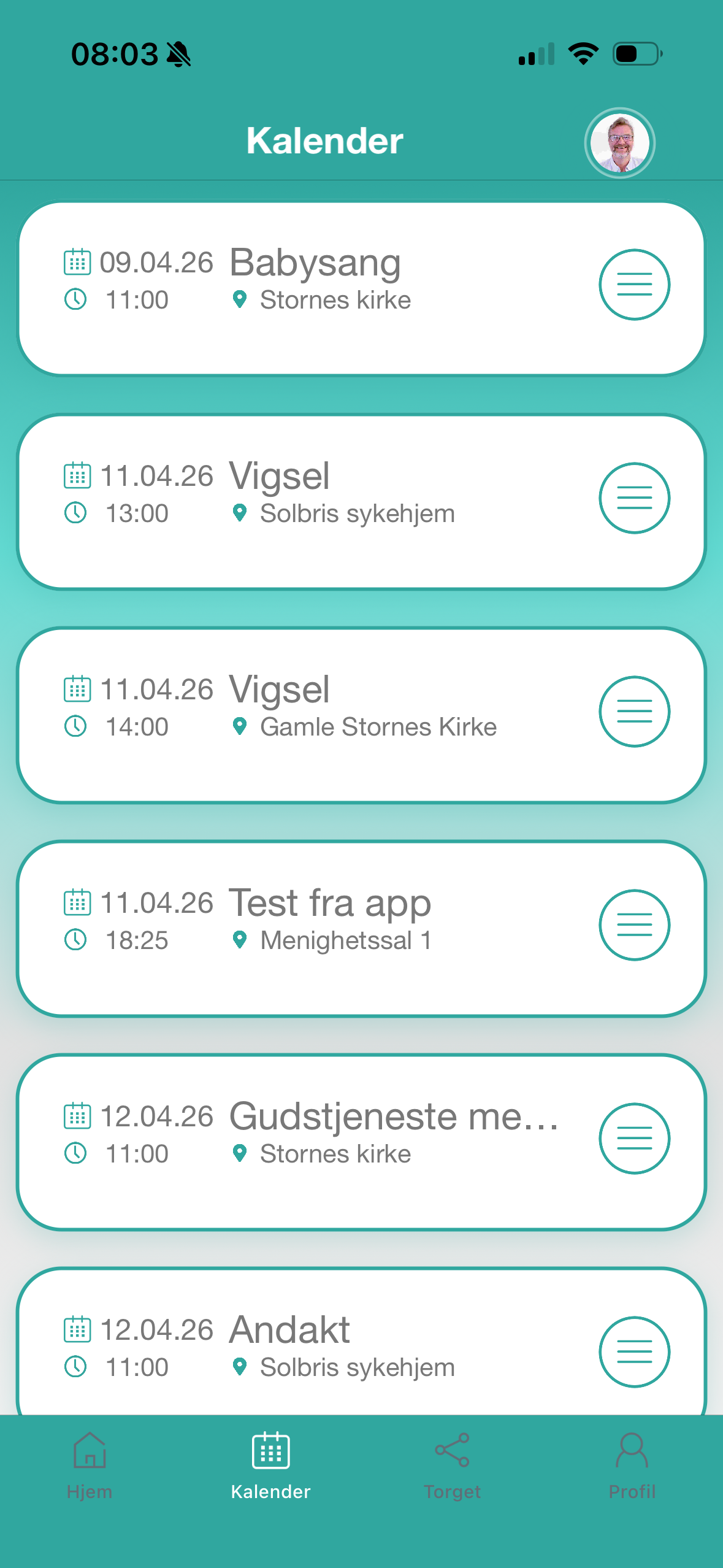 Kalender med oversikt.