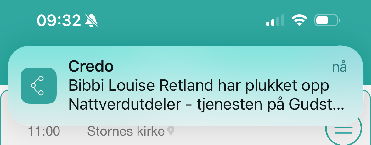 Varselboble på mobil.