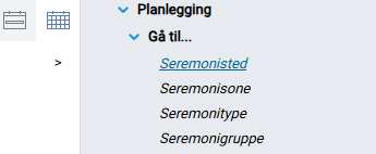 Menyvalg for Seremonisted.