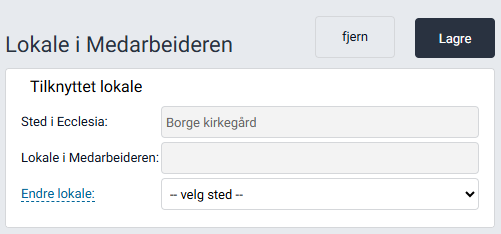 Liste over tilgjengelige lokaler i Medarbeideren.