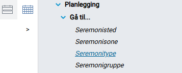 Menyvalg for Seremonitype.