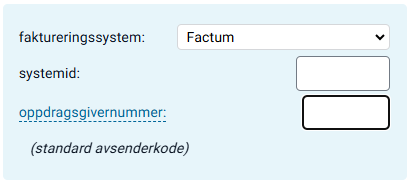 Feltet 'Oppdragsgivernummer'.