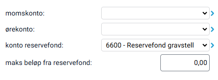 Felter for registrering av kontonumre.