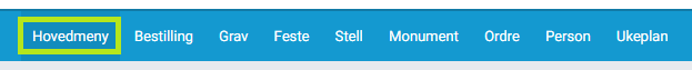 Knappen 'Hovedmeny' i Ecclesia.