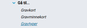 Menyvalg for 'Gravtyper'.