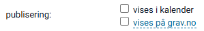 Innstillinger for publisering av seremonityper.