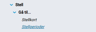 Funksjonsmenyen med valget 'Stellperioder'.