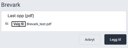 Opplasting av nytt brevark som PDF.
