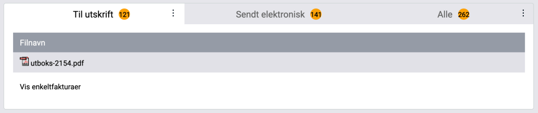 Oversikt over elektronisk og manuell utsending.