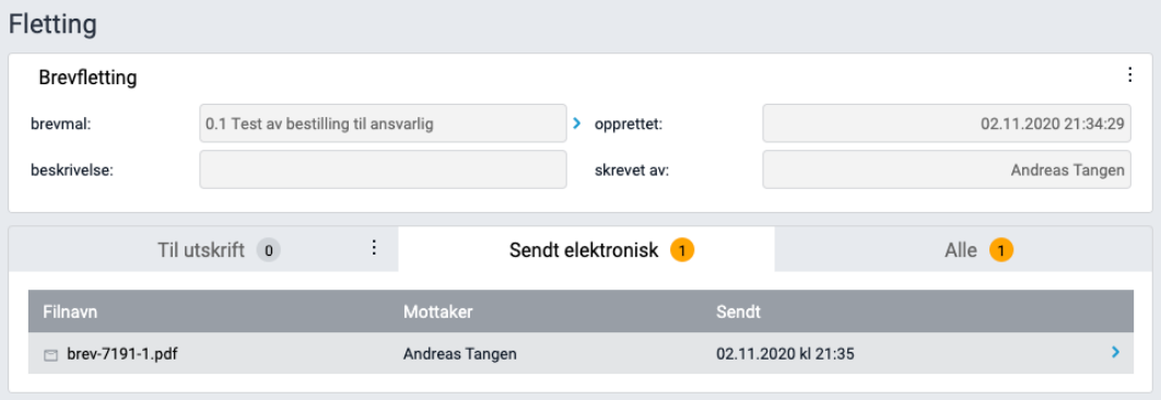 Visning av flettede brev.