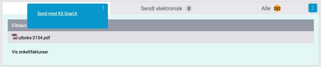 Objektmeny for utsending med SvarUt.