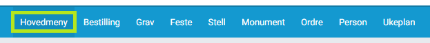 Knappen 'Hovedmeny' i Ecclesia.