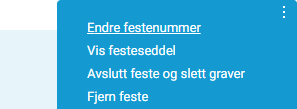 'Endre festenummer' i menyen.