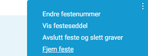 'Fjern feste' i menyen.