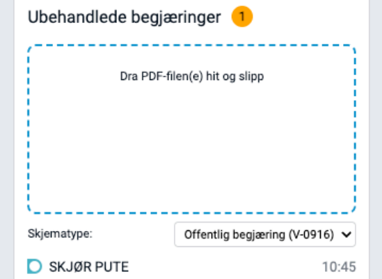 Ubehandlede begjæringer.