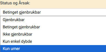 Valg av status.