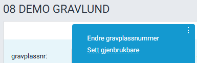 Objektmeny for gravplass.