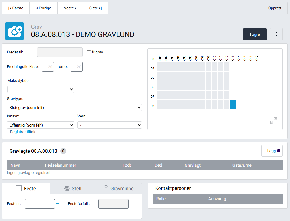 Tomt gravkort klart til utfylling.