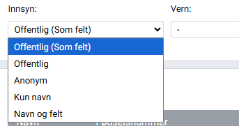 Valg for innsynsnivå for grav.
