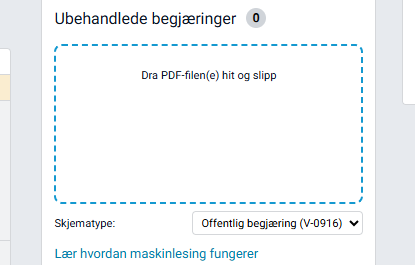 Ubehandlede begjæringer.