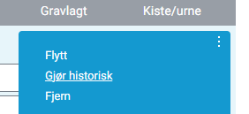 Objektmenyen åpnet via tre-prikkers ikon.