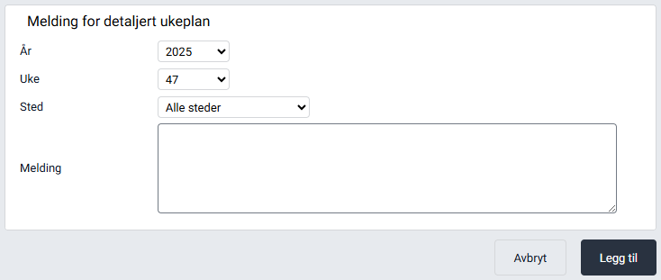 Knapp for å legge til ny melding.