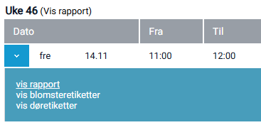 Valg av rapport.