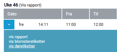 Valg av blomster- eller døretiketter.