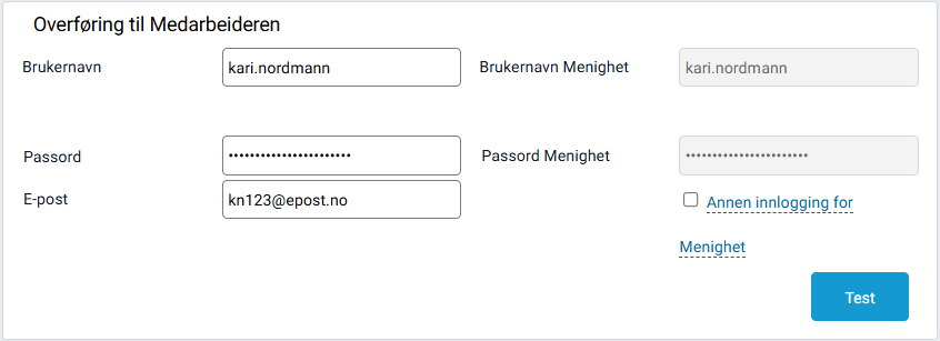 Boksen 'Overføring til Medarbeideren'.