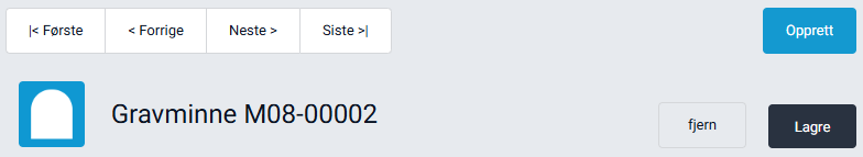 Knappen 'Opprett' i monumentmodulen.