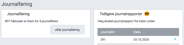 Arbeidsflaten 'Journalføring'.