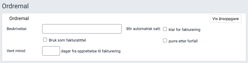 Feltet 'Beskrivelse' i ordremal.