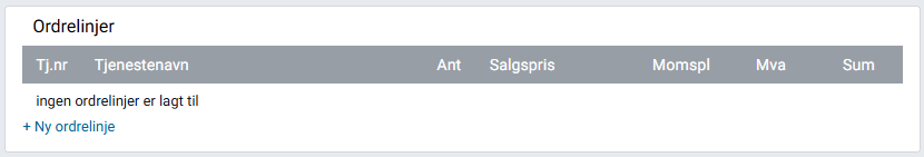 Legge til ordrelinjer.