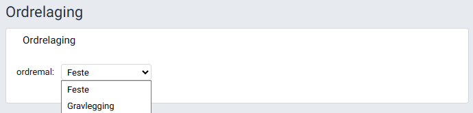 Arbeidsflaten 'Ordrelaging'.