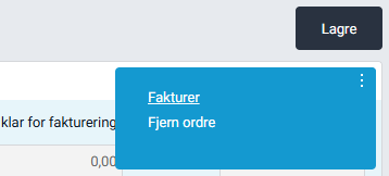 Objektmeny med valget 'Fakturer'.
