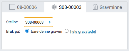 Automatisk generert stellnummer i gravkortet.