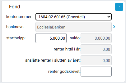 Boksen 'Fond' med saldo og fondstransaksjoner.