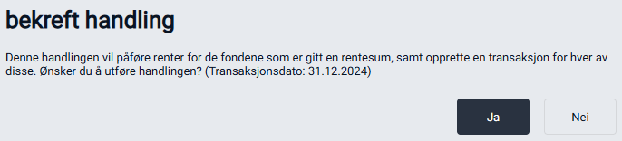 Bekreftelse av påført rente.
