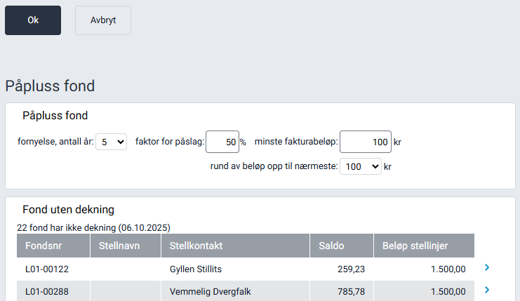 Arbeidsflaten 'Påpluss fond'.