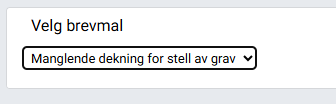 Valg av brevmal for masseutsendelse.