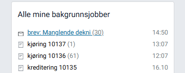 Bakgrunnsjobber med produsert brevpakk.