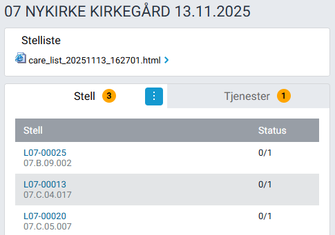 Nedlastbar stellisteliste.