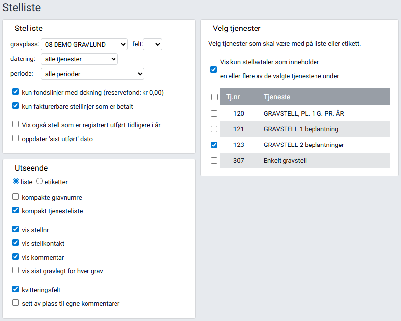 Valg for ny stelliste.