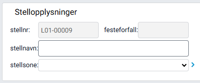 Feltet 'Stellsone' i boksen 'Stellopplysninger'.