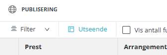 Skjermbilde viser funksjonen 'Utseende' i labOra Gudstjeneste.