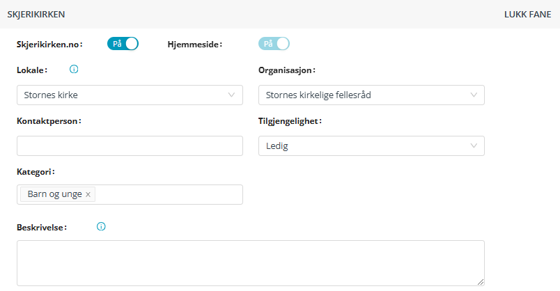 Fanen 'Skjerikirken' i en avtale.