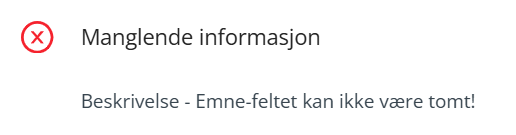 'Manglende informasjon'-informasjonsboks.