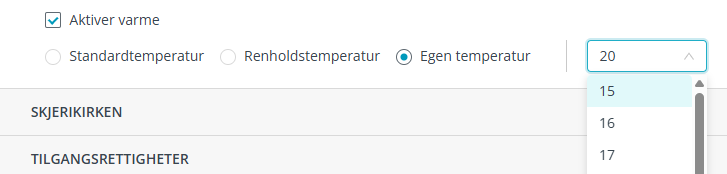 Egen temperatur.